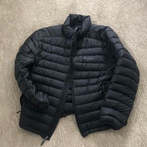 Mens black Marmot down jacket